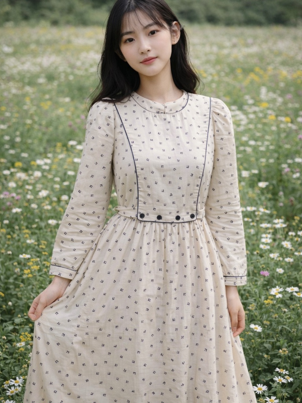 Vintage Lanz Originals linen Midi Dress